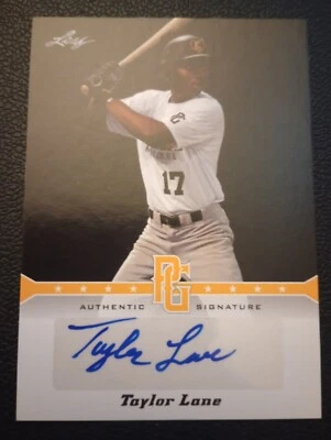 2013 Leaf Taylor Lane AUTOGRAPH Brewers 21/50 - Image 1 of 2