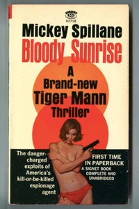 BLOODY SUNRISE by Mickey Spillane! TIGER MANN! Vintage 1965 Signet Paperback! - Picture 1 of 2