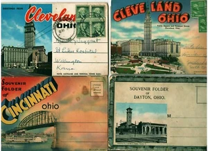 OHIO lot of four souvenir folders 1920 to 1958 - Cleveland - Cincinnati - Dayton - Picture 1 of 5