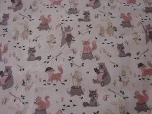 Animal Fun Cream Flannelette Cotton FLAT Cot Sheet Handmade - Picture 1 of 3