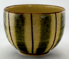 Japanese Tea Ceremony Matcha Small Tea Bowl ORIBE Green Tokusa Stripe Seto ware