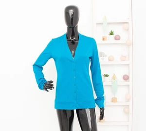 Cárdigan Suéter ICEBREAKER Lana Merino Azul Botón Exterior Mujer Talla S - Imagen 1 de 11