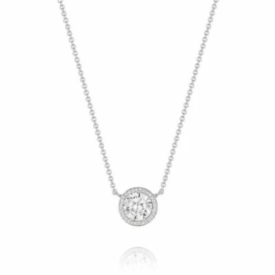 Collar de plata de ley 925 redondo halo colgante cadena joyería 18 pulgadas nuevo regalo Foto 1 de 2