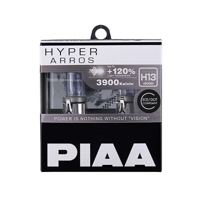 PIAA HYPER ARROS 3900K HALOGEN BULBS Up to +120% More light (H13)(HE-907) - Image 1 of 4