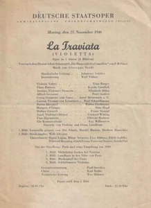 Berlin Nov 1946 Deutsche Staatsoper La Traviata Erna Berger Peter Anders - Bild 1 von 3
