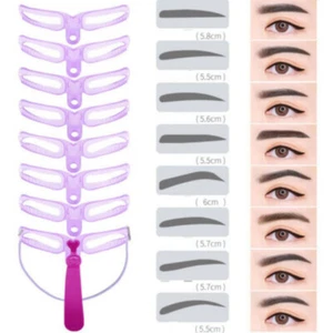 8PCS DIY Eyebrow Shaper Makeup Template Eyebrow Grooming Shaping Stencil Kit_bf - Picture 1 of 11