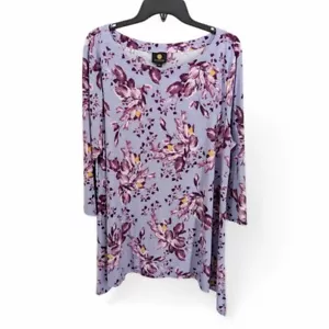 JM Collection Women’s 3/4 Sleeve Print Jacquard Top Light Lavender 2XL XXL $49.5 - Picture 1 of 3