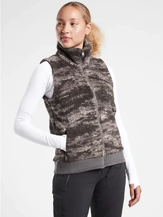 Athleta L Tugga Vest Large Fog Camo #981580