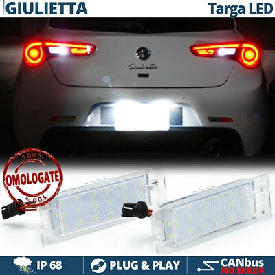 Placchette Luci TARGA LED per Alfa Romeo GIULIETTA Complete CANBUS Luce BIANCA - Immagine 1 di 4