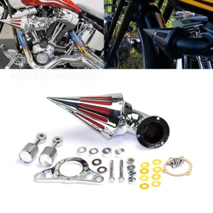 Aluminum Cone Spike Air Cleaner Intake Filter Kit For Harley Dyna Softail FXDWG - Picture 1 of 7