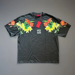 Hugo Boss Red Label Herren T-Shirt Schwarz Tropic Floral Logo Kurzarm 2XL - Bild 1 von 9