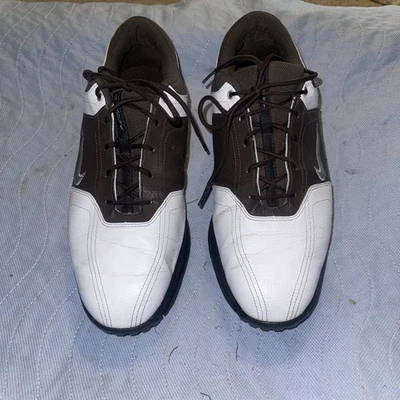 Zapatos deportivos Nike Golf Heritage de cuero marrón y blanco 336040-102 talla 9w Foto 1 de 4