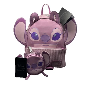 Lote Disney Mochila Loungefly Lilo and Stitch Angel + Cambiar Cartera Muñequera - Imagen 1 de 7