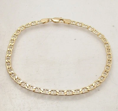 Mens Royal Figarucci Figaro Mariner Bracelet Real 10K Yellow Gold Great Gift - Image 1 of 4