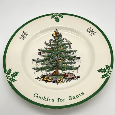 Spode Christmas Tree Cookies For Santa Plate 10.5" England Holiday Dinnerware - Image 1 of 4