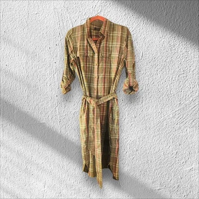 Ralph Lauren Black Label Plaid Shirt 8 Dress Belted Long Sleeve Classic Cotton  - Image 1 of 4