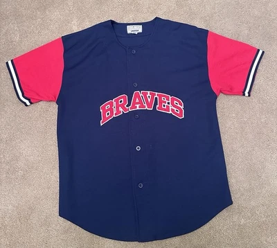 Vintage 90s Starter Atlanta Braves Men’s XL Jersey Shirt Short Sleeve MLB - Image 1 of 4