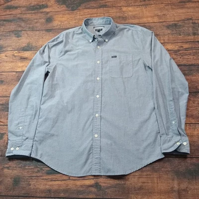 Camisa RVCA Para Hombre Manga Larga Con Botones Calce Ajustado Grande Azul Foto 1 de 4