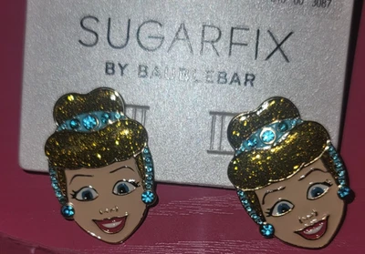 PENDIENTES COLGANTES SUGARFIX BAUBLEBAR DISNEY CENICIENTA AZUL ESTRÁS Foto 1 de 2