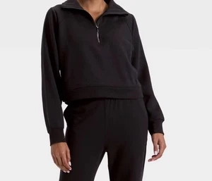 All In Motion Women’s Active Half Zip Pullover Sweater - Black XS NWOT - Picture 1 of 12