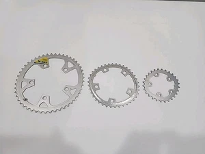 Vintage Shimano Biopace Chainrings 48/38/28T 110/74mm BCD 5-Bolt Triple Set - Picture 1 of 10