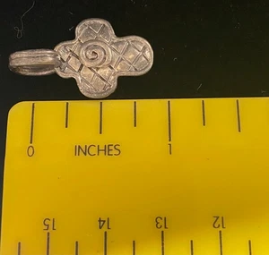 Sterling Silber 925 Kreuz Anhänger FAS geschnürt Heilspirale Vintage - Bild 1 von 7