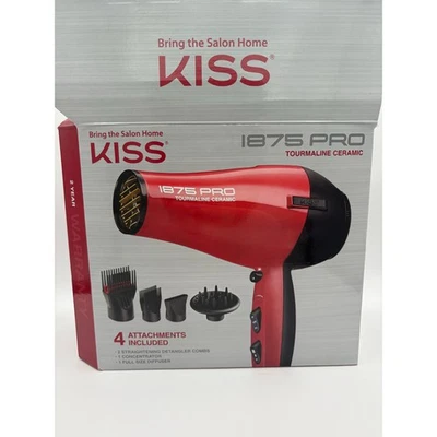 Kiss 1875 Pro турмалин керамическая краска для волос с 4 насадками  - Изображение 1 из 4