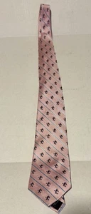 Walt Disney World Krawatte 100 % Seide rosa mit blauen Streifen Mickey Mouse - Bild 1 von 5