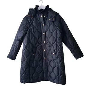 NWT J. Crew Stowe Puffer Jacket Hooded Quilted Primaloft Mid Length Black Sz XS - Bild 1 von 9