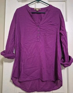 Vintage America XL Linen Blouse Purple - Picture 1 of 6