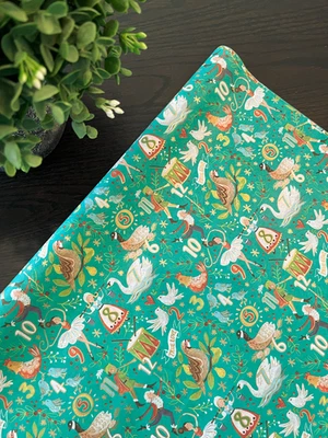 TWELVE DAYS of CHRISTMAS Design Tissue Paper Sheets Choose Size & Package Amount - Image 1 of 4