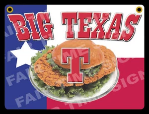 BIG TEXAS T SIGN- Concession Trailer, Stand, Restaurant 12" x 17" PVC - Picture 1 of 2