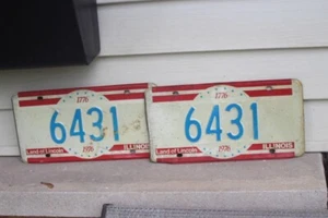 1976 Illinois Nummernschild 6431 niedrige Nummer vierstellig Auto Garage Modell ein Jahr - Bild 1 von 4