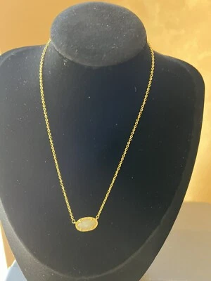 Colar kendra scott verde claro pingente de pedra preciosa semipreciosa - Imagem 1 de 4