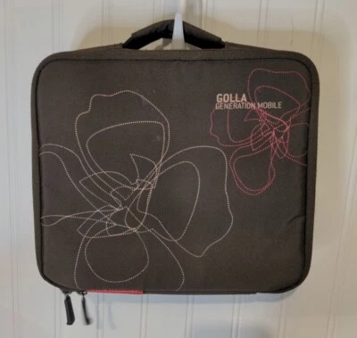 Golla Móvil Laptop Tablet Electrónica Funda Estuche Marrón Floral Cremallera Alrededor  Foto 1 de 4