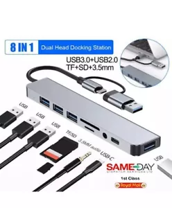 8 in 1 Multi Port USB-C Hub Type C To USB 3.0 4K Adapter For Macbook / Laptop UK - Picture 1 of 6