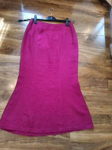 HOBBS Nice pure high quality thick Pink linen skirt unlined size UK12(Waist 30")