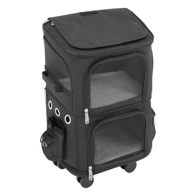 Mochila Porta Mascotas Doble Compartimento con Ruedas para Perros y Gatos Rodante Foto 1 de 4