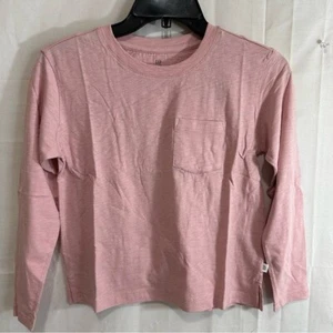 GAP Kids Basic Long Sleeve Crewneck T-Shirt with Chest Pocket M (8) Pink - Picture 1 of 5