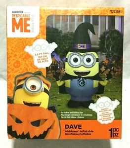 GEMMY DESPICABLE ME MINION HALLOWEEN 3.5 FT. DAVE AS WITCH AIRBLOWN INFLATABLE - Picture 1 of 6