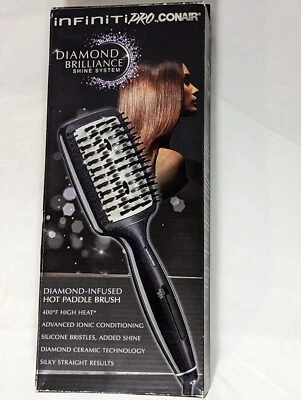 Conair BC7N Infiniti PRO Diamond Brilliance Hot Paddle Brush Hair Straightener  - Image 1 of 4