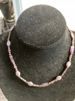 "Collar de cadena con cuentas Michal Golán tono dorado extensor cadena ajustable 19""" Foto 1 de 4