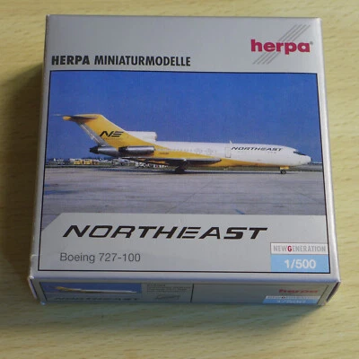 HERPA WINGS 1:500 BOEING 727-100 NORTHEAST AIRLINES USA SILVER LIMITED EDITION - Immagine 1 di 2