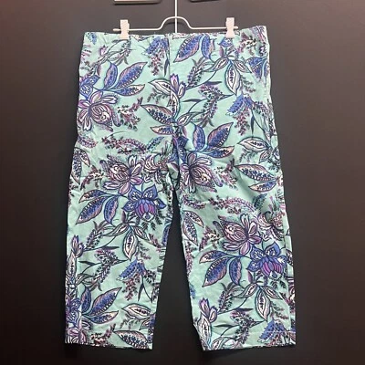 CAPPAGALLO PANTALÓN CORTO FLORAL MUJER TALLA 16 TURQUESA USADO EN EXCELENTE ESTADO Foto 1 de 4
