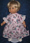 For 15" Bitty Baby Or Bitty Twin- Hello Kitty Pink Cotton Dress W/ Lace & Purse