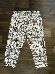 Size 34 - Supreme x Comme des Garcons SHIRT Justice for All Graffiti Work Pant - Picture 1 of 6