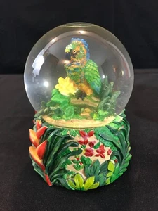 San Francisco Music Box Company Water Snow Globe Parrot Bird Jungle Tropical - Picture 1 of 6