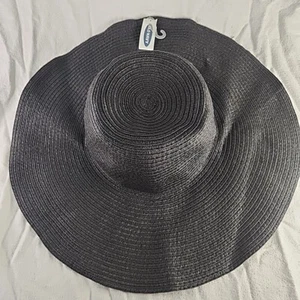 Hat Sun Blocker Old Navy Unisex Adult Floppy Straw Blackjack L-XL NWT 160476 - Picture 1 of 5
