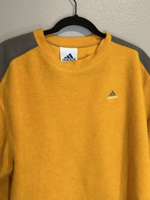 Vintage Adidas Fleece Pullover Sweatshirt Sweater Gold Yellow Large 90s Y2K - Image 1 of 4