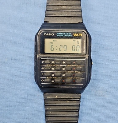 Casio CA-53W Mod 3208 Digital Calculator Chrono Quartz Watch Hour~Works Rubber - Image 1 of 4